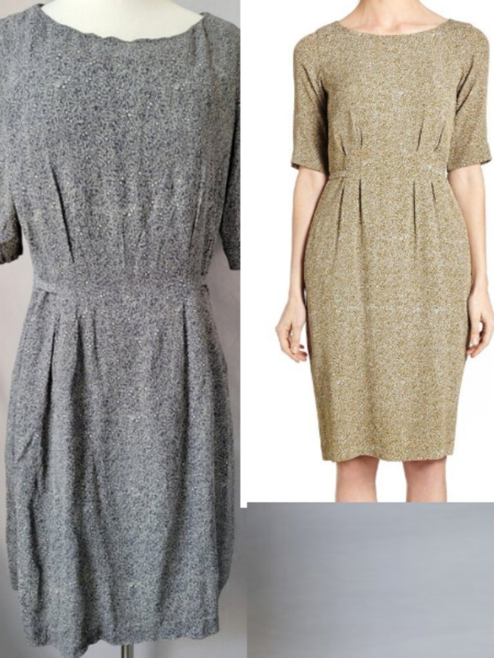 Toast Constance Print Crepe Midi Dress Gray Blue 14